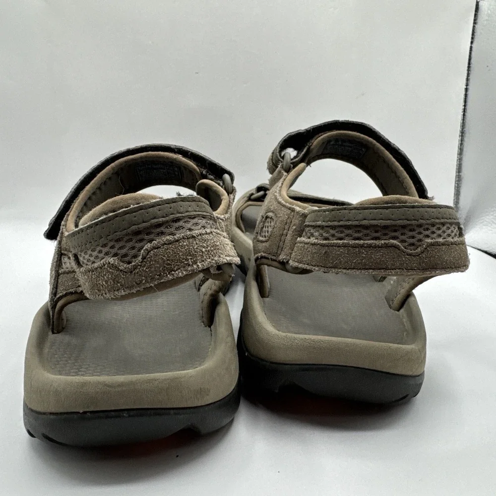 Teva Hudson Sandals Mens Sz 13 Suede Leather Green Gray 3 Adj  Straps Hiking‎
